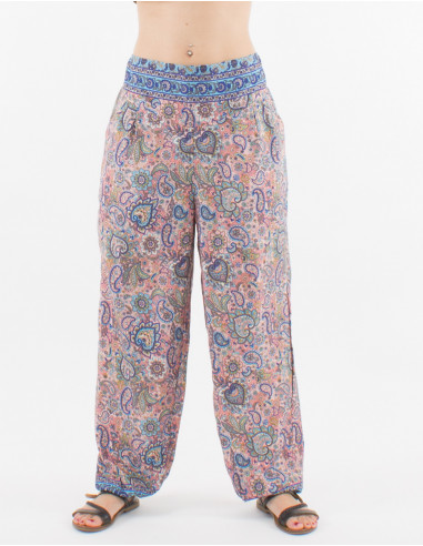 Sari printed polyester pants