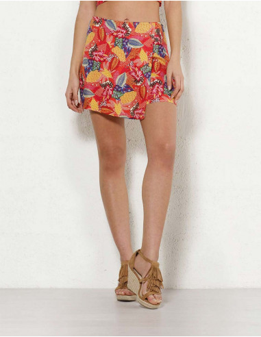 Viscose Short Printed Panel Front Tut