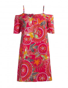 Robe Coton Epaules Denudees Imprime Mona 2