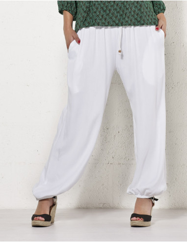 Plain viscose trousers