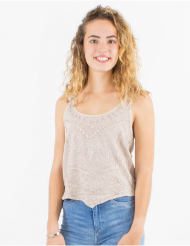 SW short viscose top elastic back