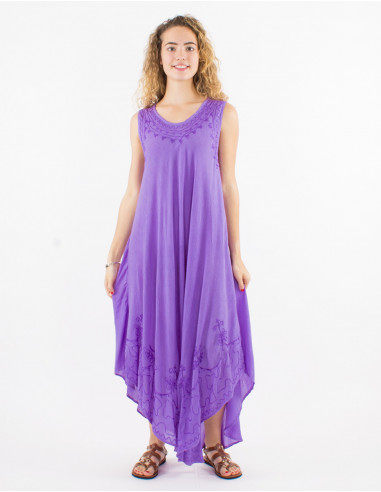 Long viscose crepe umbrella dress