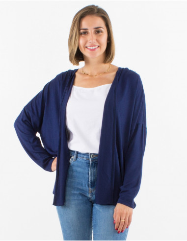 Knitted 95% polyester 5% elastane jacket with long sleeves