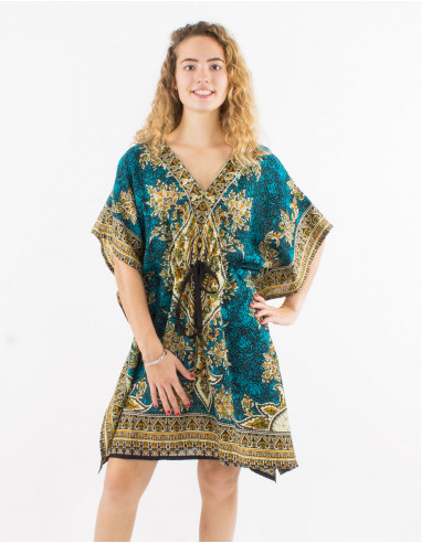 Polyester printed kaftan tunic