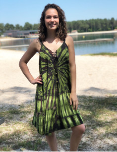 Short viscose tie and dye dress