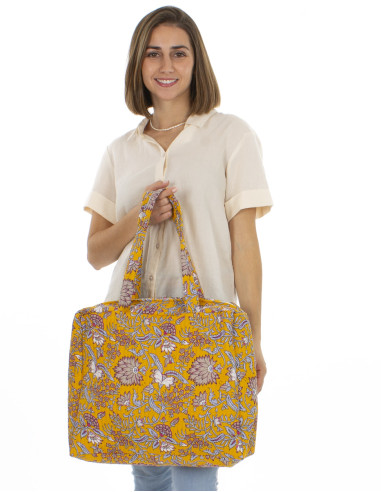 Cotton padded polyester zip bag
