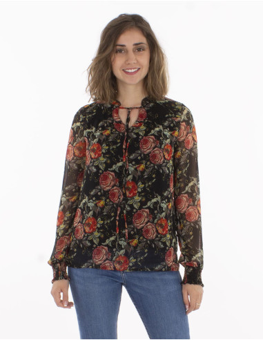 Polyester blouse with lining and "renaissance"...