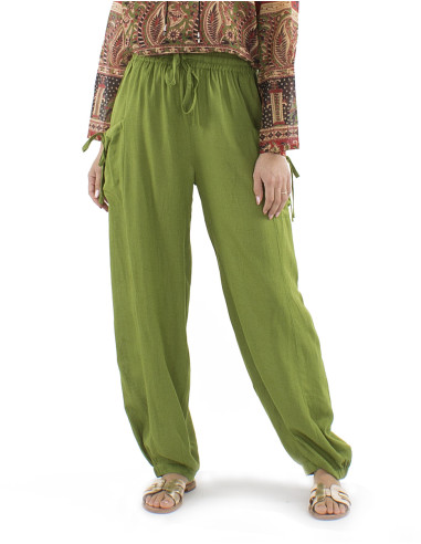 91% viscose 9% linen pants with pockets and...
